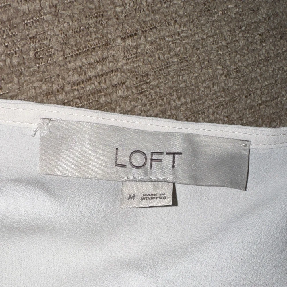 LOFT Cream Wrap Blouse - Picture 2 of 2